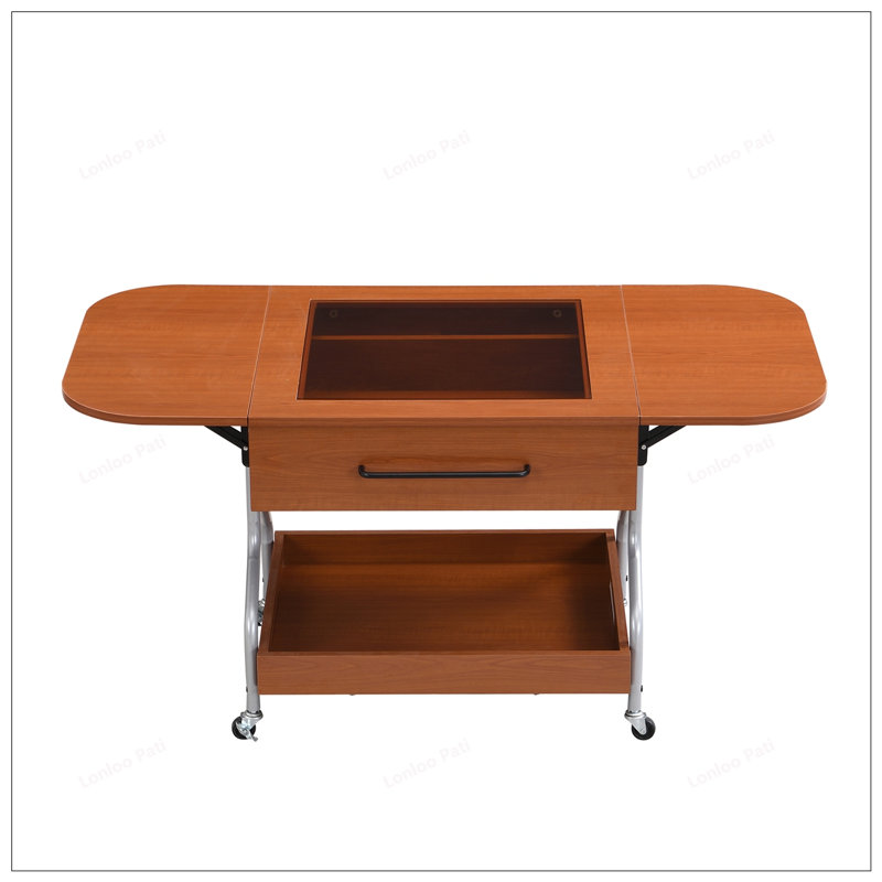 Table basse moderne et fonctionnelle avec roulettes, conception pliante et amplement de rangement pour un salon polyvalent