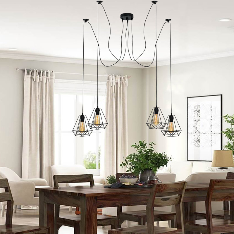 Waroona 4 - Light Black Cluster Pendant