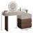 Modern 360° Rotating Makeup Vanity With 5 Drawers, Vanity Table With High Edge, Convertible L-Shaped/ Rectangular Dressing Table With Painted Mdf Top