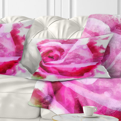 Coussin lombaire floral rose
