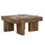 Table basse carrée de 18 po x 36 po x 36 po en bois naturel, de style géométrique et avec table de soutien, 18 po de hauteur, avec base au design équilibré