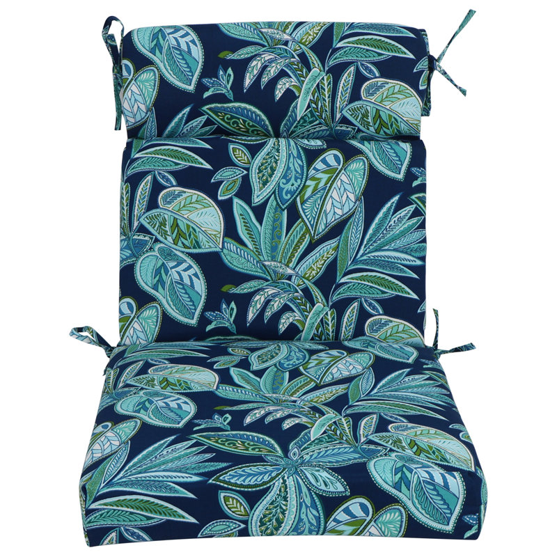 Coussin de chaise d'extérieur, Bleu / floral marine Crestwood, L 20 po x P 20 po