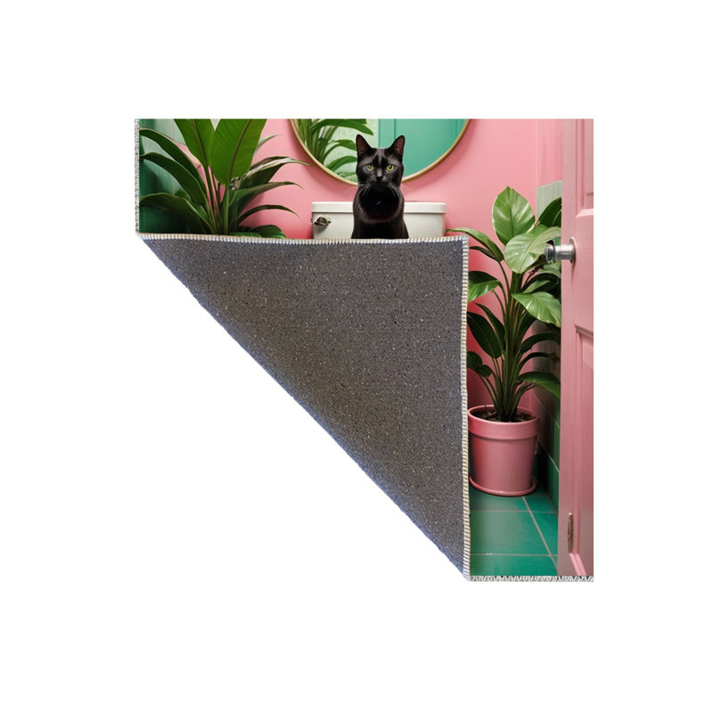 Tapis noir moderne lavable à la machine, Rectangle 2 pi 6 po x 4 pi 11 po