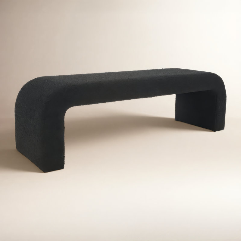 Banc rembourré Daine, Bouclé noir