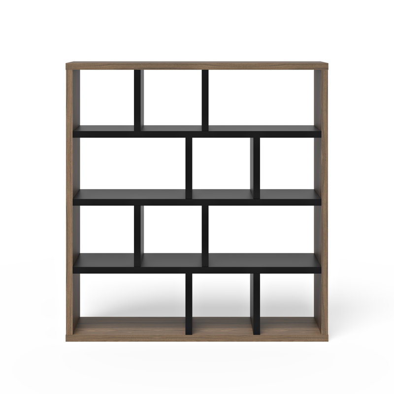 Shanisha 159 cm H x 150 cm W Room Divider Bookcase, Brown/Black