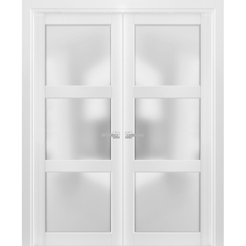 Portes standard en verre dépoli Lucia, 72 po x 80 po