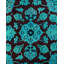 Tapis unique noué à la main Fine Vibrance - bleu, 4 pi 2 po x 6 pi 3 po