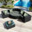 Outdoor Lounge With And Gray Cushions For Deck Striped Pillows