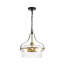 Luminaire suspendu pour îlot de cuisine 3 lumières en verre transparent Auralux pour salle à manger