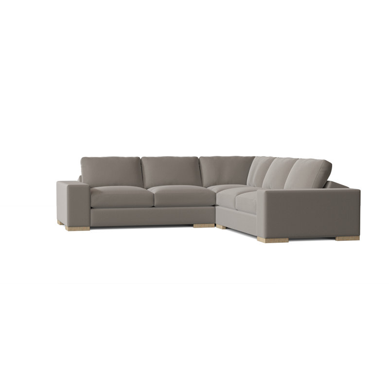 Canapé modulaire Brann de 120 po de largeur Brann, Velours Bella Dove Performance, Marron foncé