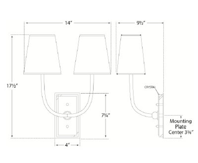 Thomas O'Brien Hulton Double Sconce