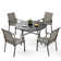 Basima 4 - Person Metal Patio Dining Set with Round Table
