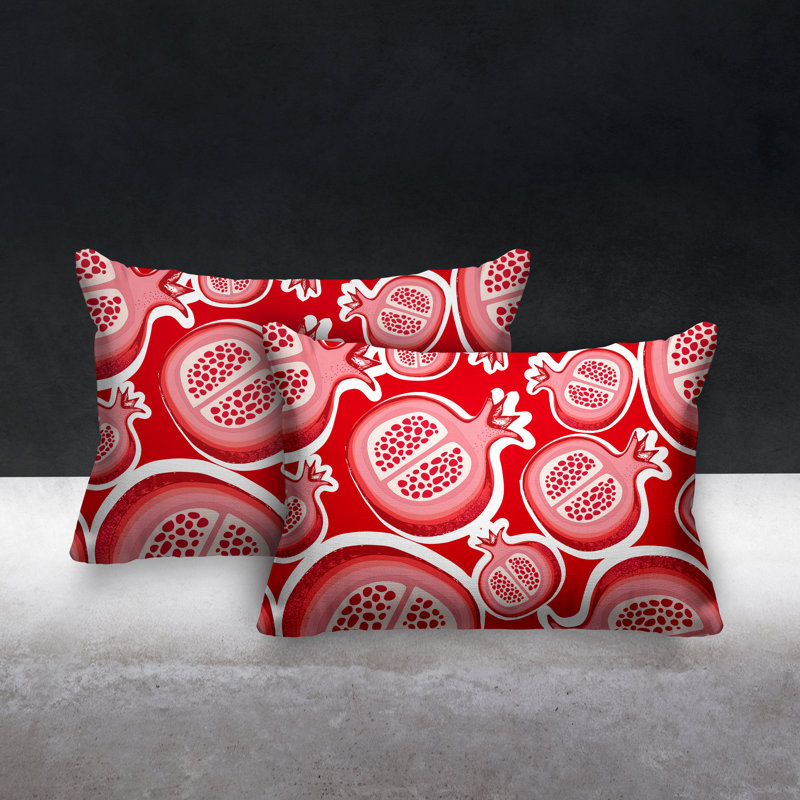 Coussin lombaire intérieur / extérieur Pomme Pomegranate, Rouge