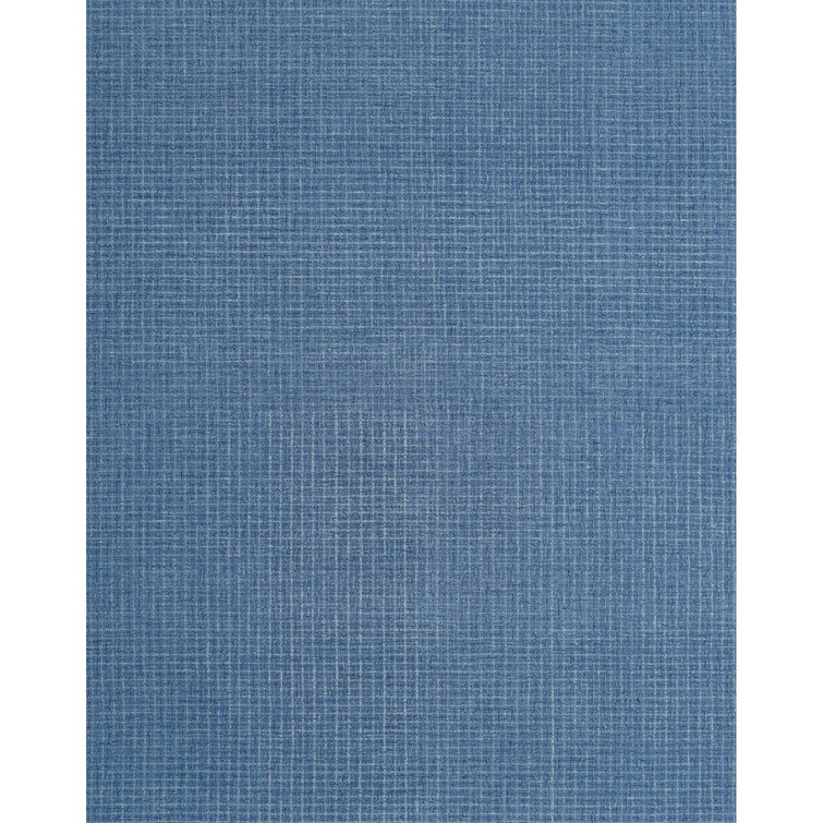 Bryn Hand-Tufted Loop Pile Wool Tweedy Plaid Textured Solid Area Rug Indigo Blue Navy Sky