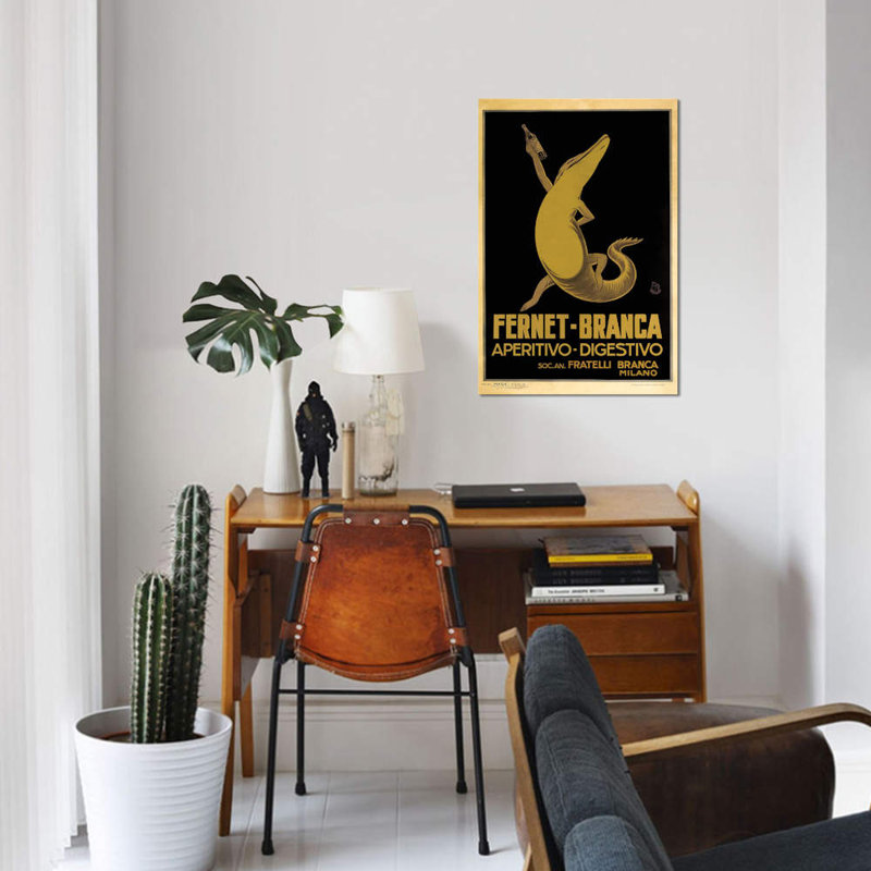 « fernet-branca, croc », reproduction d’impression sur toile, H 40 po x l 26 po x P 1,5 po, Toile tendue, Pas de tapis