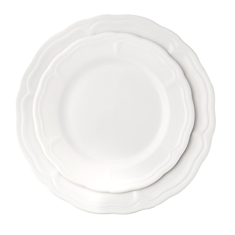 Service de table 12 pièces, service pour 4 Madison White, Blanc