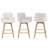 Neppur Swivel Full Back Arms Upholstered 26.6"H Counter Stool With Solid Rubberwood Frame And Gold Footrest-784301355