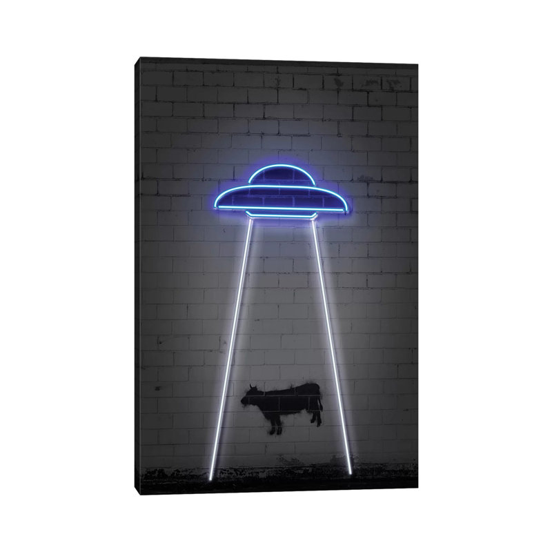 UFO 1 Piece Wrapped Canvas Wall Art, 20.32 cm H x 30.48 cm W