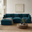 Canapé surdimensionné à 3 places avec un repose-pieds, canapé modulaire en forme de L avec repose-pieds pour le salon, canapé en chenille-133264910-133264909