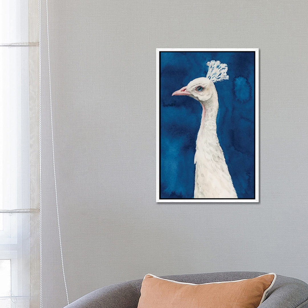 Snowy Peacock II von Grace Popp - Galerie-verpackte Leinwand Giclée auf Leinwand