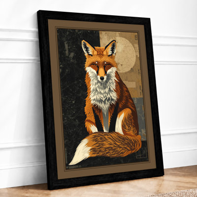 Fox by Moonlight Vintage - Framed Print