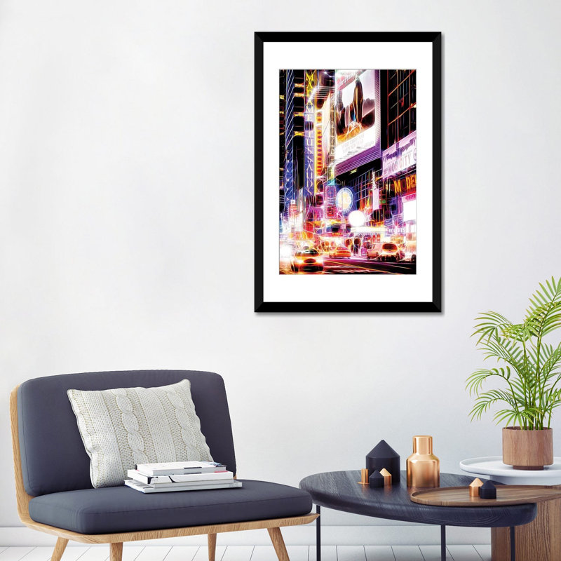 Flashing Neon Lights par Philippe Hugonnard - Impression sur toile tendue sur châssis, H 32 po x l 24 po x P 1 po, Blanc