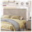 Structure de lit plateforme en bois massif avec très grande tête de lit - lit en bois d'hévéa naturel, sans sommier, beige-12876751-12876746