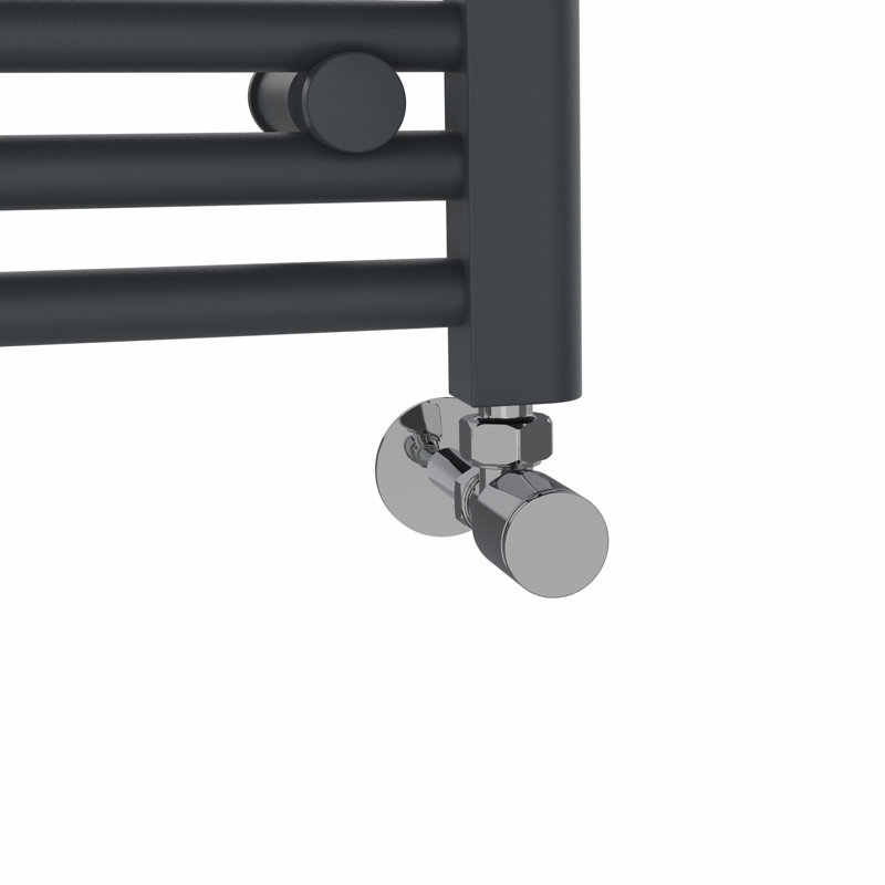 Wiest Straight Heated Towel Rail Radiator Bathroom Ladder Warmer, Anthracite, 80cm H x 30cm W x 3cm D, Straight Towel Rail