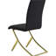 4 chaises de salle à manger noires et laiton, de forme rectangulaire, de style moderne et rembourré pour une utilisation confortable