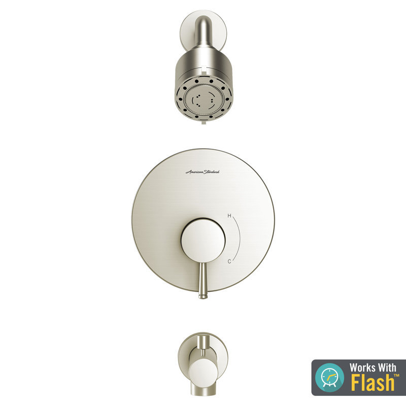 Robinet de baignoire et douche Serin, Nickel brossé