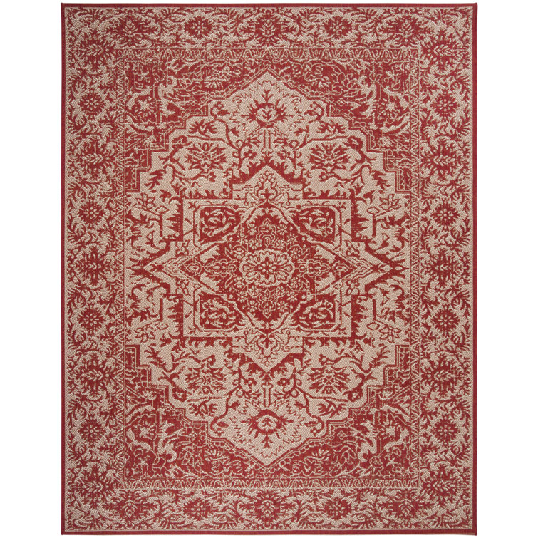 Danya Red/Cream Indoor/Outdoor Area Rug