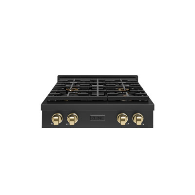 ZLINE 30 in. Paramount Gas Rangetop with 4 Burner DuoPro Cooktop in Black Stainless Steel