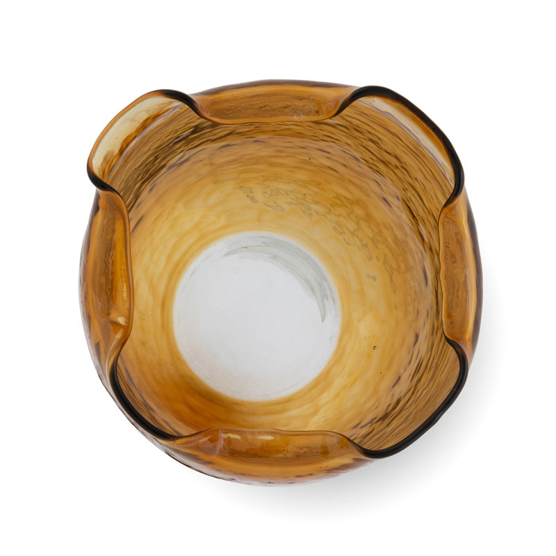 Fold Vase, Large, Amber, Amber, Large