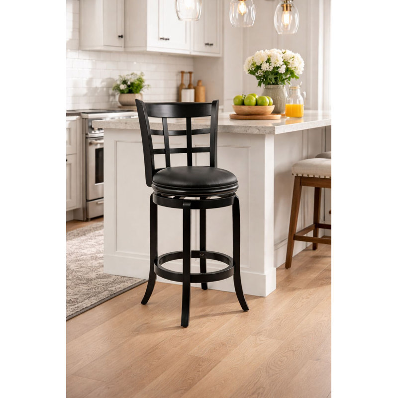 Tabouret de bar et de comptoir Farmington, Noir, Noir, Tabouret de comptoir (assise de 24 po de hauteur)