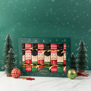 8PK Giant Nutcracker Christmas Crackers – 2” Diameter X 12” Height – With Hidden Gifts Inside