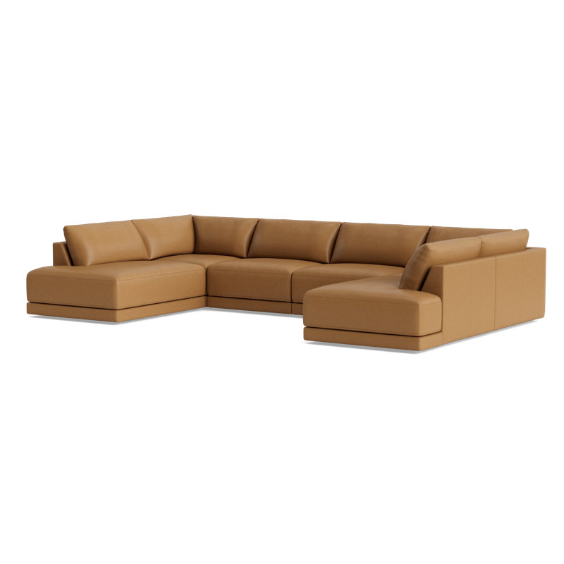 Eva Sectional, Bison Butterscotch Top Grain Leather