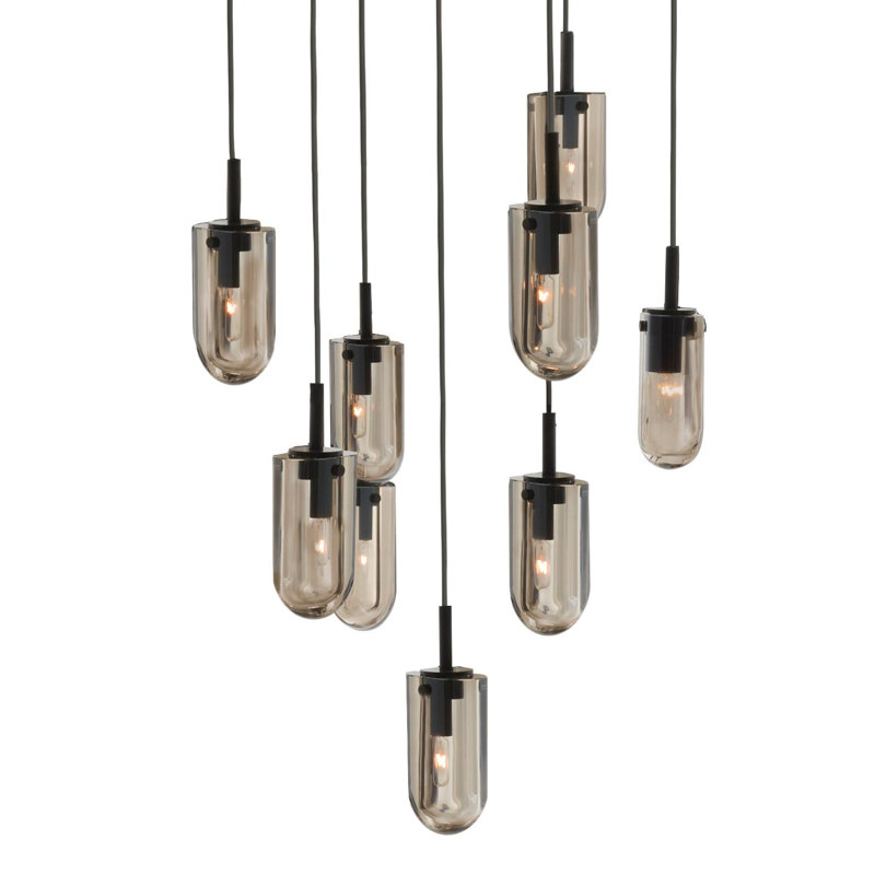 Javier Multi-Port Chandelier, Smoke, English Bronze, 5 Lights