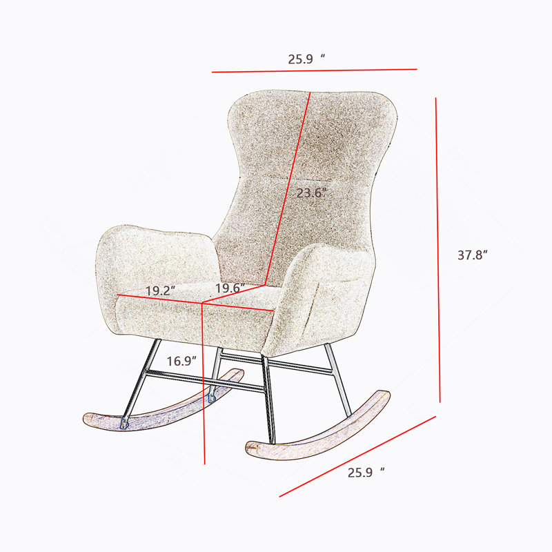 Chaise berçante en tissu Teddy