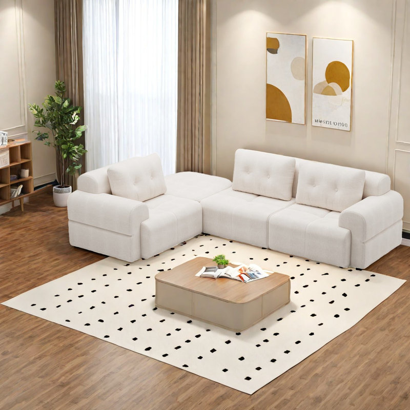 Canapé modulaire moderne en tissu à compression pour la maison