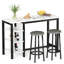 Ensemble de 3 tables de bar à hauteur de comptoir avec 2 tabourets rembourrés-32892101-32799760