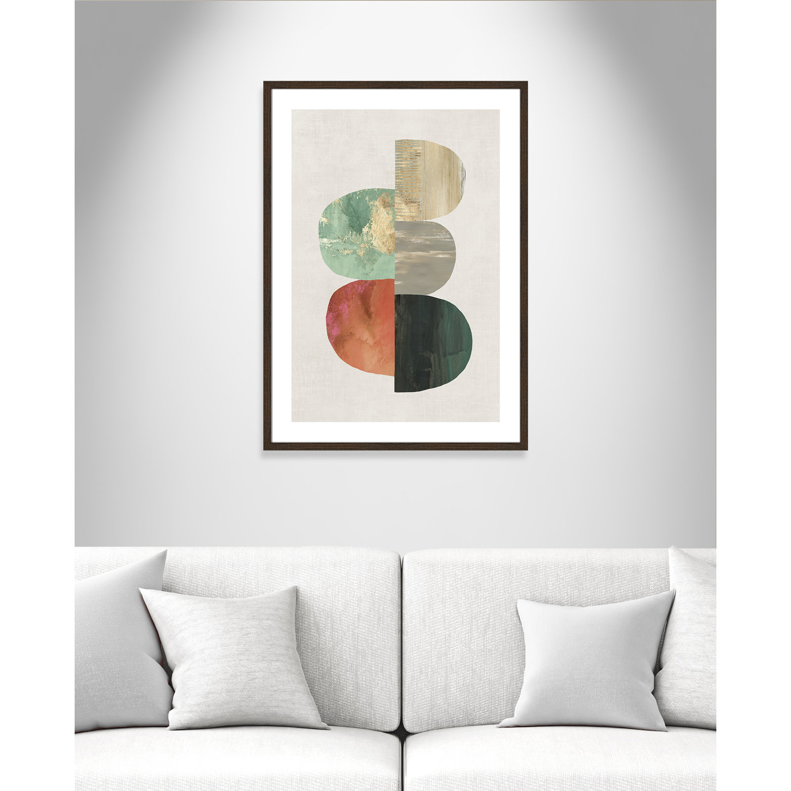 Evolving Energy I - Painting Print, Picture Framed Paper, 35.5" H x 25.5" W, Gold Bead