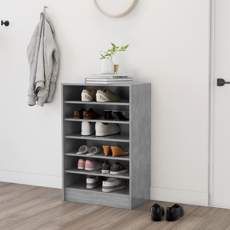 Shoe Cabinet Engineered Wood, Concrete Grey