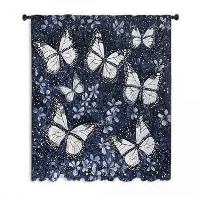 Rideaux de fenêtre à motif de papillons, voilages naturels et voilages - 1 panneau