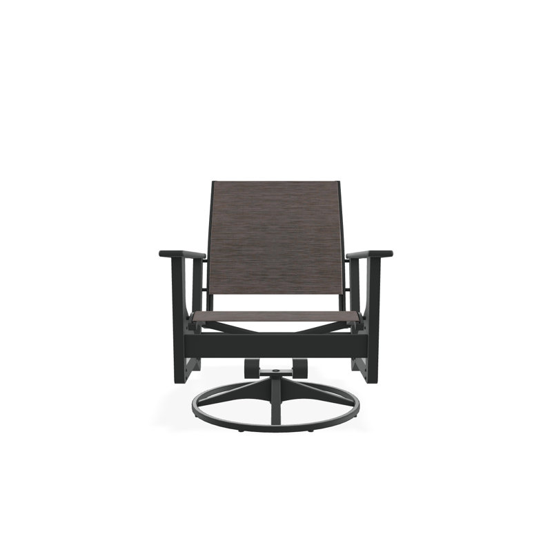 Wexler Outdoor Swivel Lounge Chair, Graphite, Destiny Steel