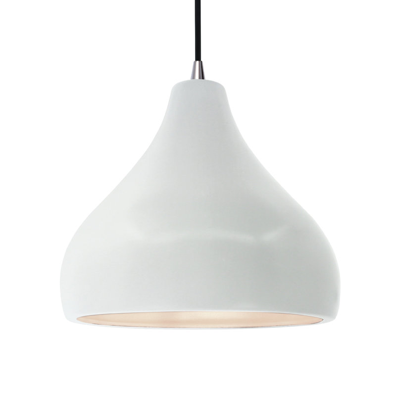Luminaire suspendu à 1 lumière Meydan, Incandescent, H 9,5 po x l 13,5 po x P 13,5 po, Jaune pâle / noir nickel