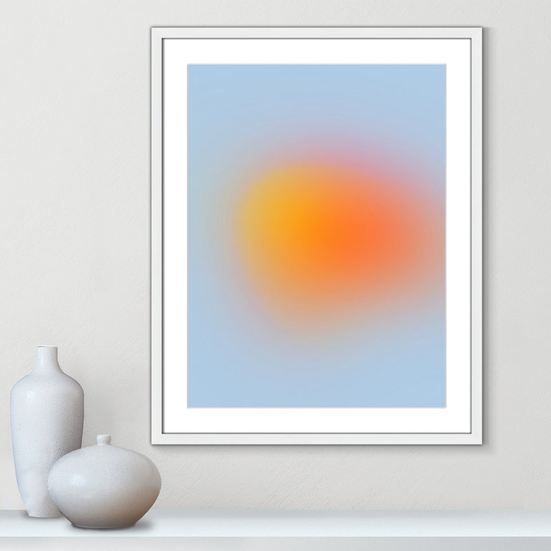 Imprimé néon orange brillant, Cadre photo blanc, Oui, H 29,5 po x l 23,5 po x P 2 po