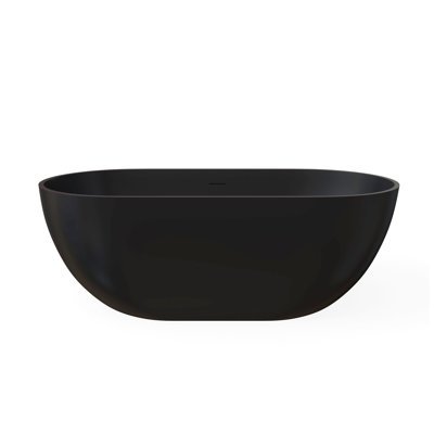 Baignoire de trempage à surface solide de 59 pouces - Baignoire profonde autoportante