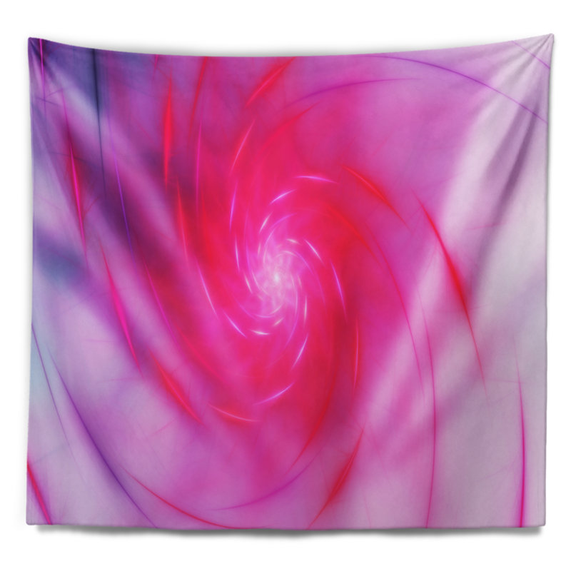 Tapisserie florale avec tourbillon rose, H 50 po x l 60 po