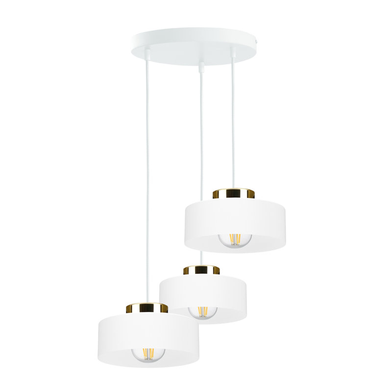 3 - Light Drum Pendant, White