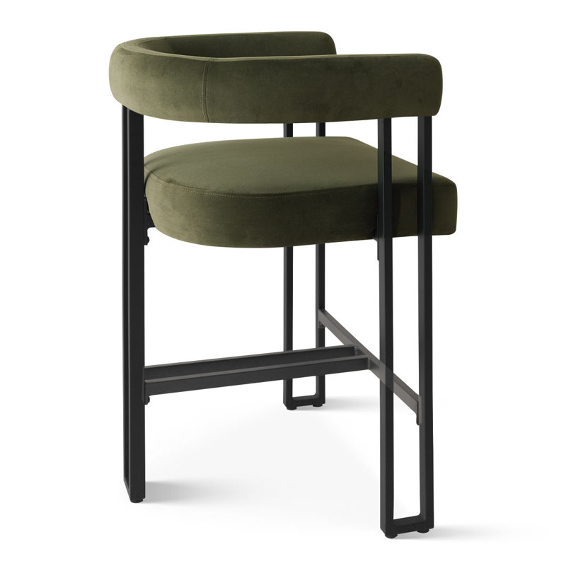 Mekah Upholstered 24'' Counter Stool Set of 2 - Metal Frame